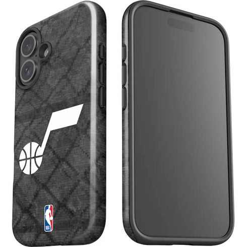 NBA Utah Jazz Black Rust iPhone 16 Plus Impact Case